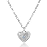 Adore Heart Locket in Platinum